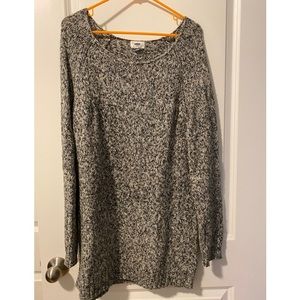 Black and White Marled long sweater